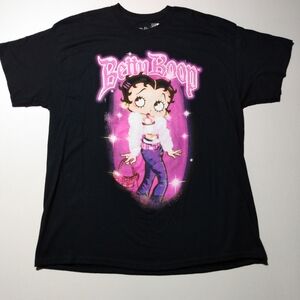 Betty Boop Graphic Tee Black and Pink Rue21 Women's Size XL NWT
